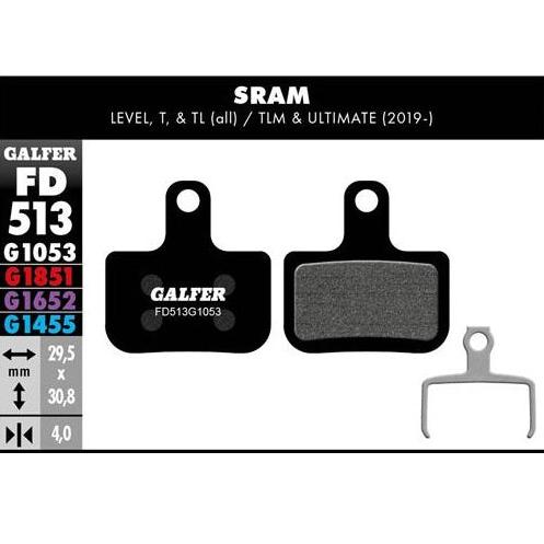 GALFER Pastillas de Freno Disco FD549 - Sram Level, T, TL (all), TLM & Ultimate (2019-), Force AXS