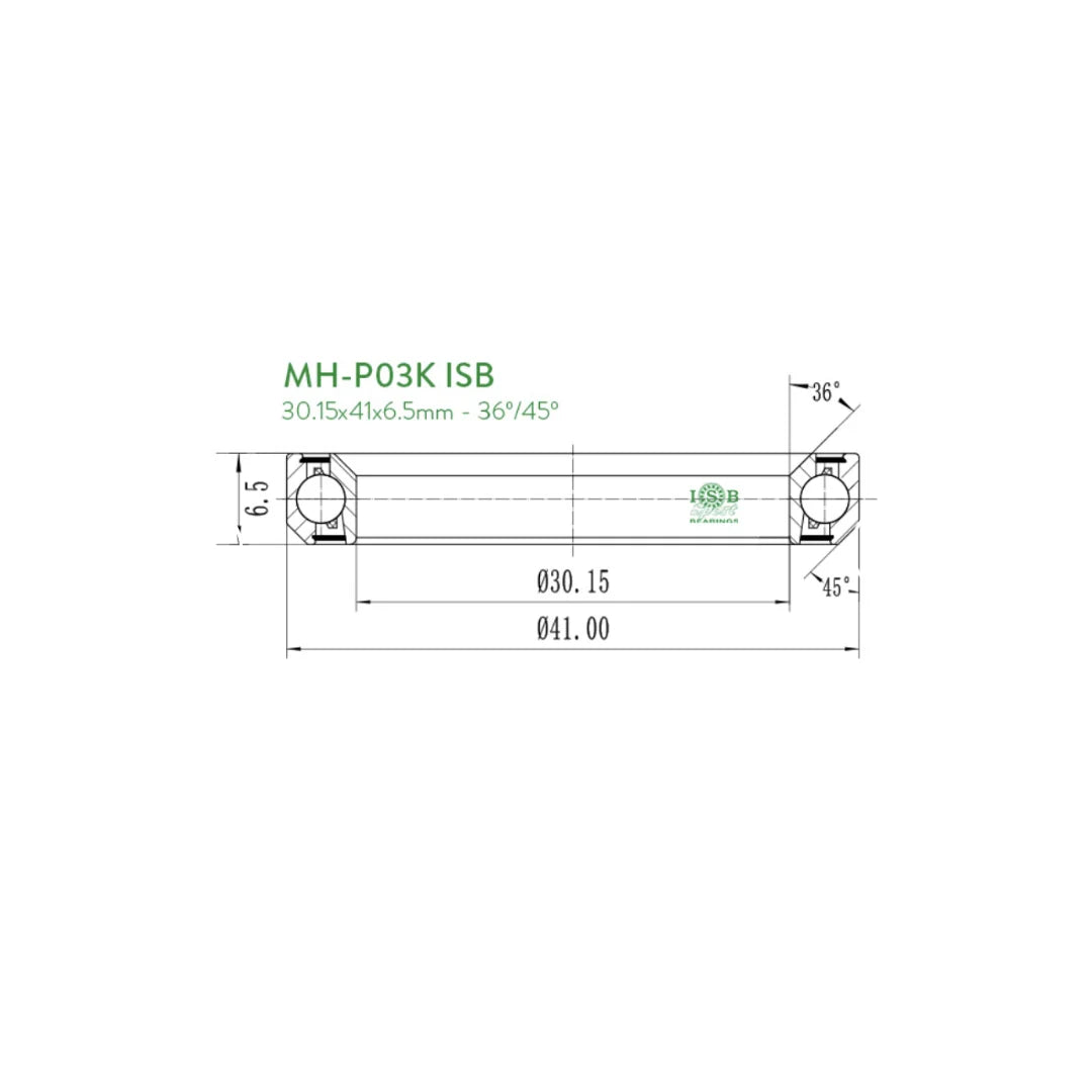 Rodamiento ISB MH-P03K 30,15x41x6,5mm - 36º/45º