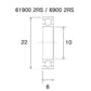 BLACK BEARING Rodamiento suspensión 6901 MAX - 10x22x6mm