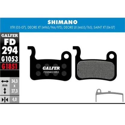 GALFER Pastillas de Freno Disco FD445 - Shimano XT BR-M965/966/975, LX BR-M655/765, Saint (04-07), XTR (03-07)