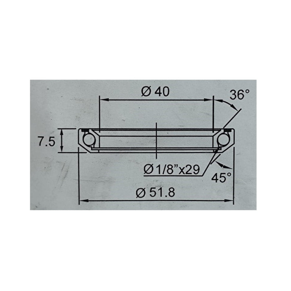 Rodamiento FSA TH-073/DJ  1.5" - MR019 40x51,8x7.5mm - 36º/45º